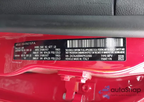 2019 Jeep Renegade Latitude Fwd from USA, damaged, VIN ZACNJABB6KPK32569